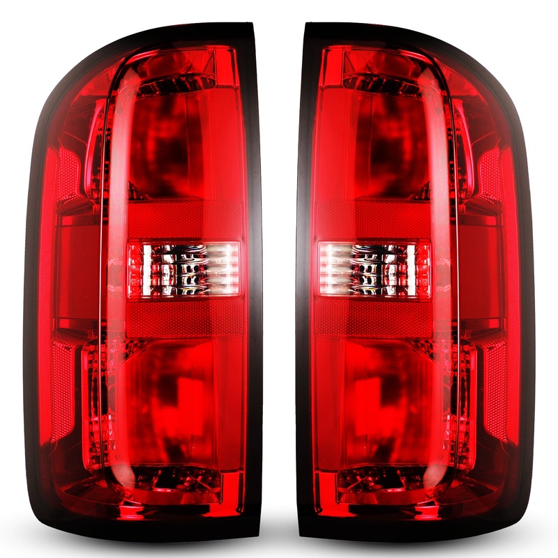 For 2015-2022 Chevy Colorado Tail Lights – Chrome/Red