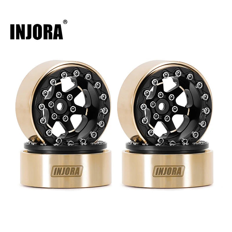 INJORA 1.3″ Brass Beadlock Wheels for 1/24 1/18 RC Crawlers (W1310)