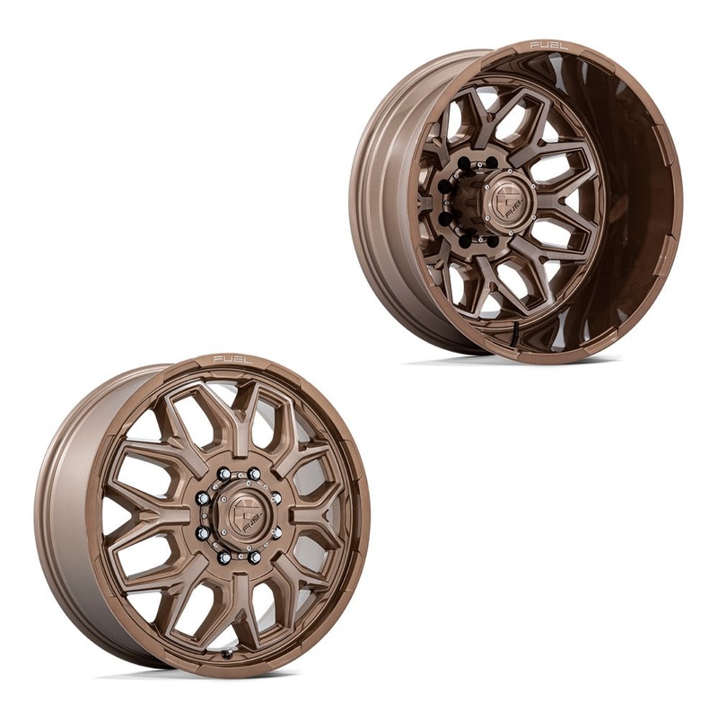 20×8.25 Fuel Off-Road D876 Flux Platinum Bronze 11-UP GM DUALLY Wheels 8×210 Set of 6 (Fits UP to 13.50 tire)