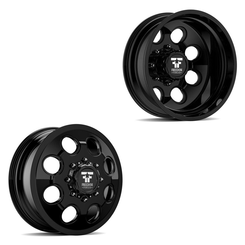 20×8.25 Freedom Forged FF01 Founder Gloss Black PRE-11 GM PRE-19 DODGE DUALLY Wheels 8×6.5 Set of 6 (Fits UP to 12.50 tire)