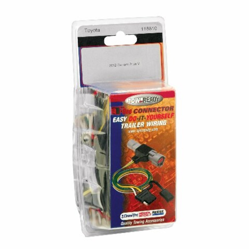 Tekonsha T-One T-Connector Harness, 4-Way Flat, Compatible with Select Toyota Prius V, Black