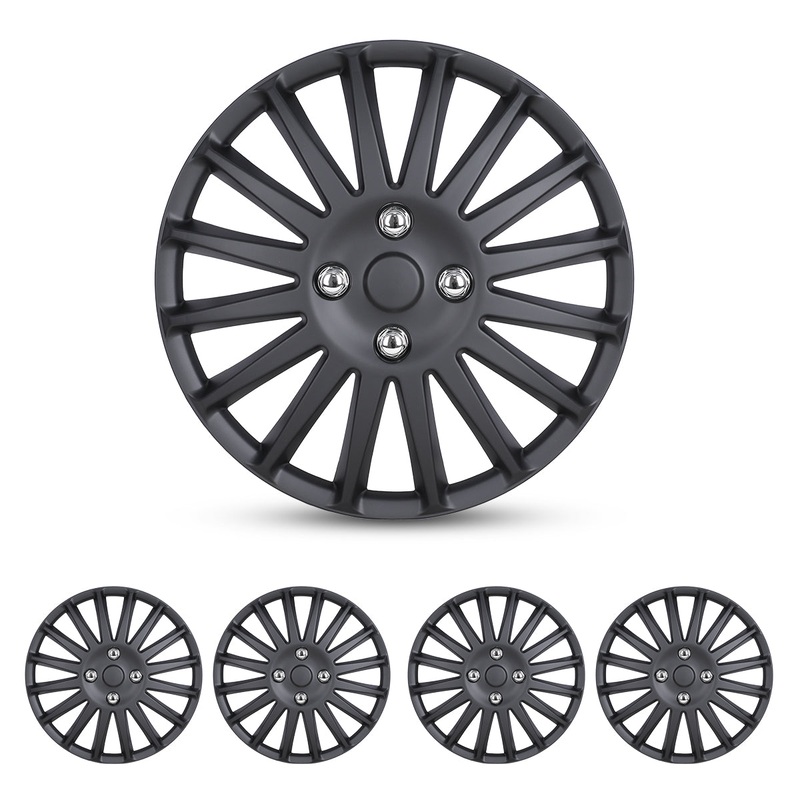 WINJET 15 inch Hubcaps Wheel Covers 5019 – Matte Black