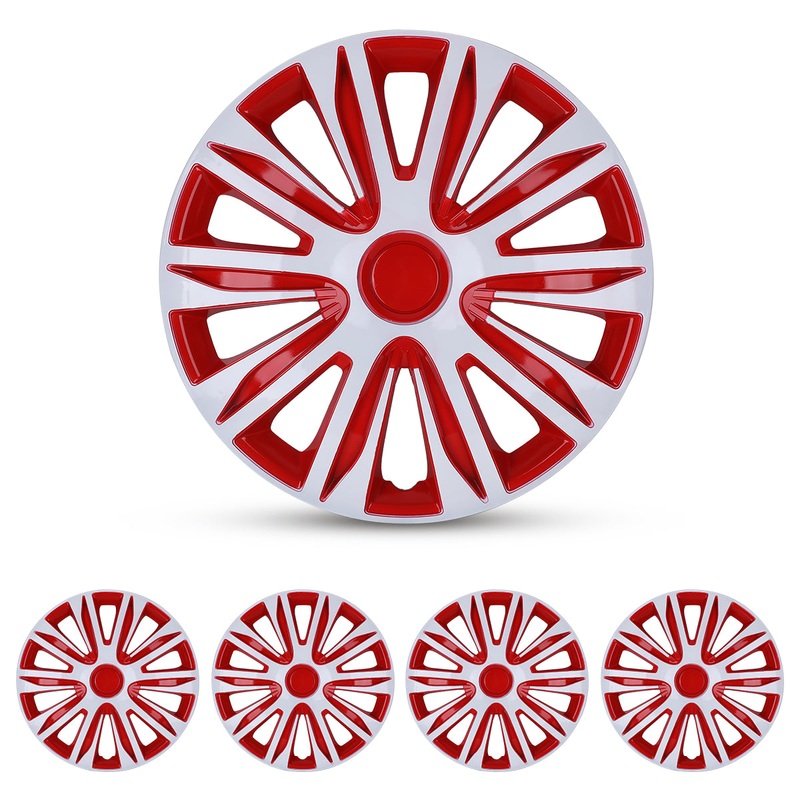 WINJET 17 inch Hubcaps Wheel Covers 5083 – White & Red