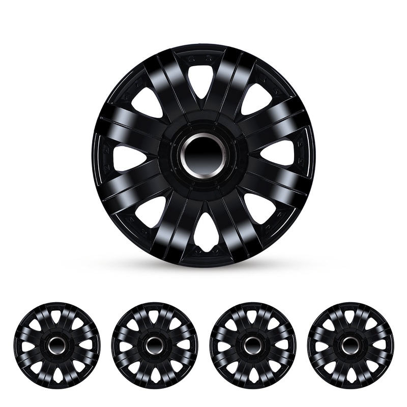 WINJET 15 inch Hubcaps Wheel Covers 5056 – Black Lacquer