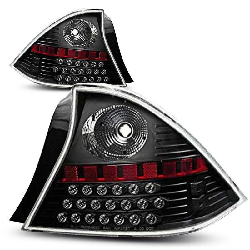 For 2001-2003 Honda Civic 2 Door Coupe LED Tail Light – Black/Clear