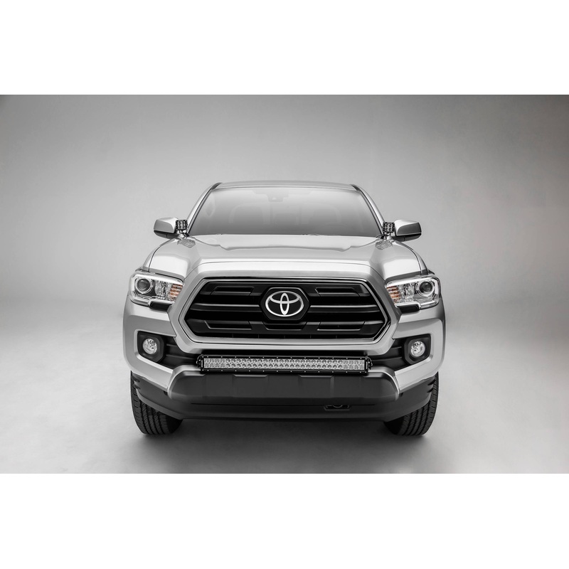 ZROADZ Z329511 Black Mild Steel Front Bumper Center LED Bracket Fits 2018-2023 Toyota Tacoma