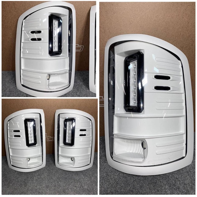 2014-2019 GMC Sierra 1500/2500/3500 RECON Clear Lens (Paintable) OLED Tail Lights (Replaces Factory Halogen Tail Lights)
