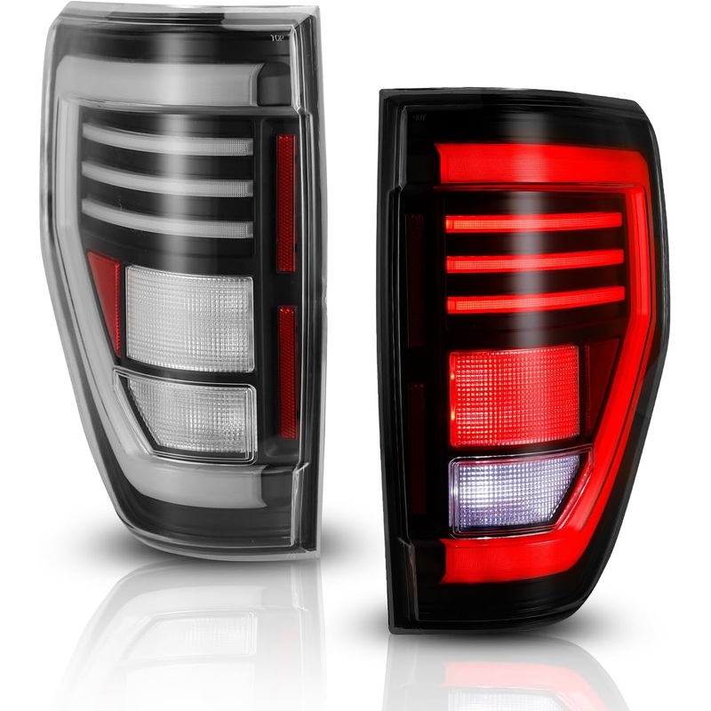 For 2009-2014 Ford F-150 LED Tail Lights – Matte Black /Clear