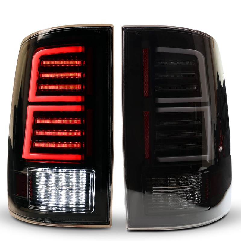 For 2009-2018 Dodge Ram 1500 2500 3500/2019-2024 Dodge Ram 1500 Classic Tail Lights – Black/Smoke