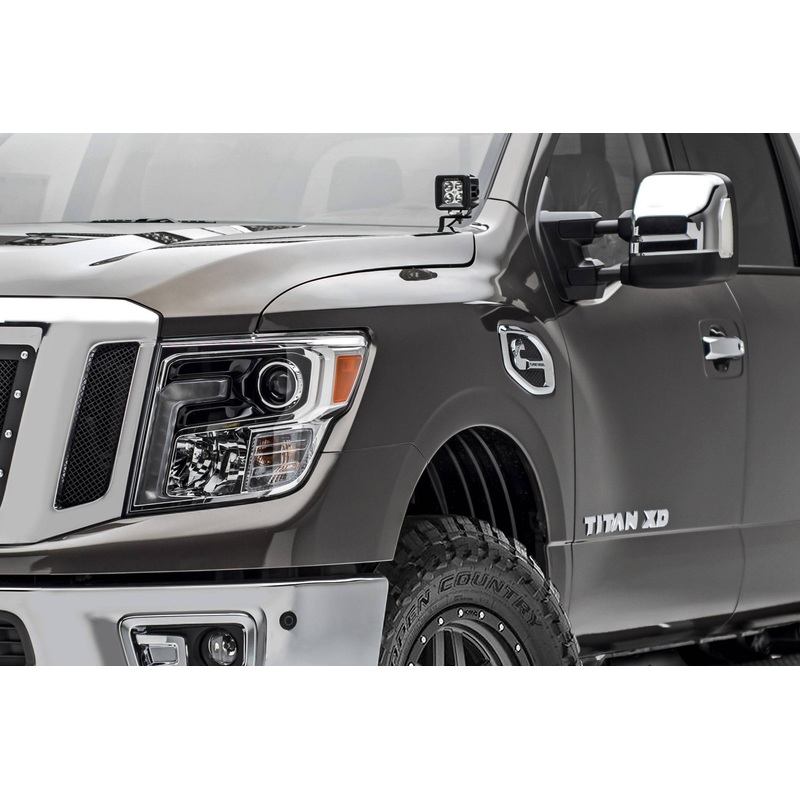ZROADZ Z367581-KIT2 Black Mild Steel Hood Hinge LED Kit Fits 2016-2019 Nissan Titan