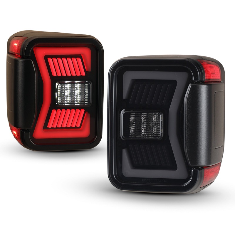 For 2019-2025 Jeep Gladiator JT LED Sequential Tail light – Black/Smoke