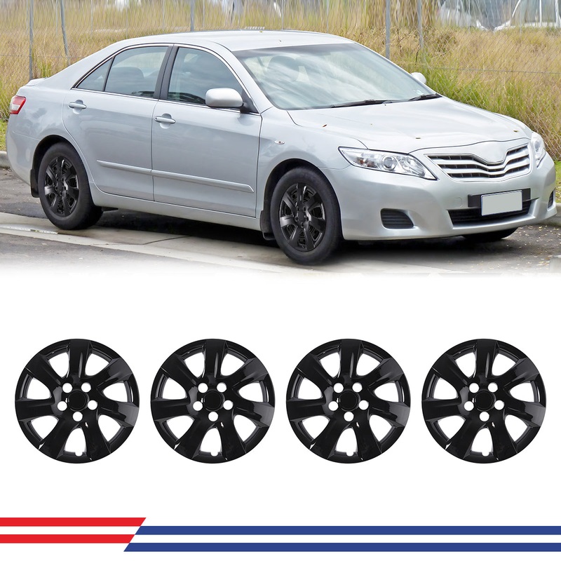 WINJET 16′ Hubcaps Wheel Rims Cover for 2009-2019 TOYOTA COROLLA – Black Lacquer