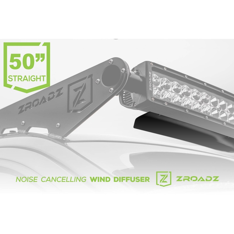 ZROADZ Z330050S Black Aluminum Noise Cancelling Wind Diffuser Fits 2019-2023 Jeep Gladiator