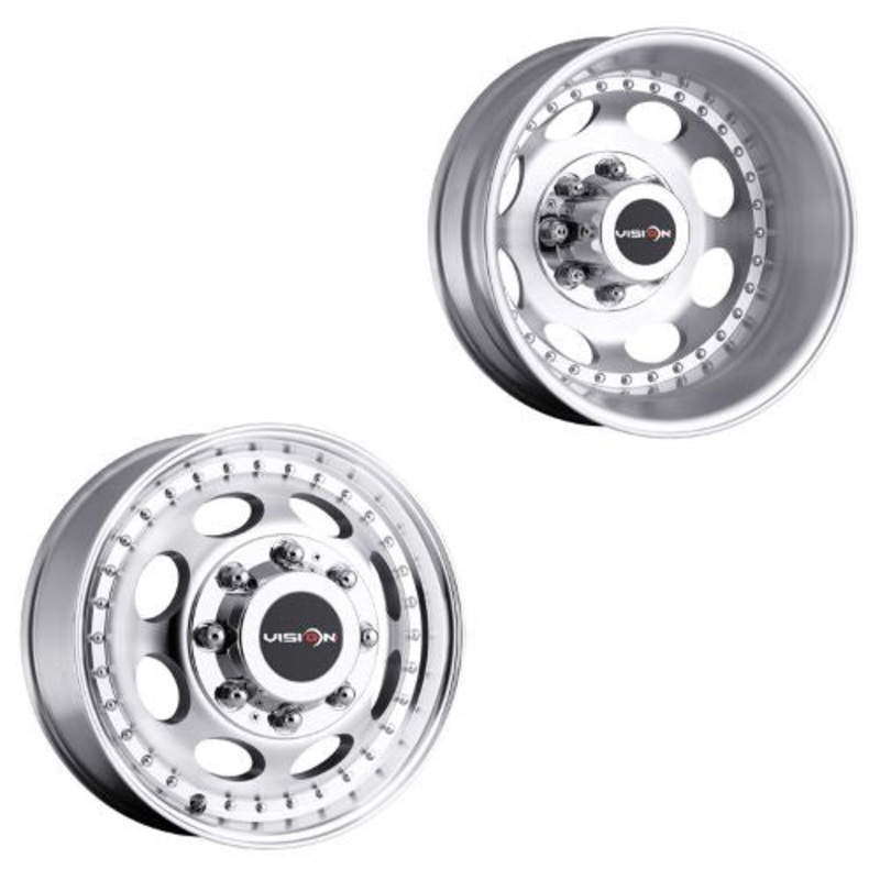 17×6.5 Vision 181 Hauler Dually Machined 11-UP GM Wheels 8×210 Set of 4 (Fits Stock Tire Sizing)