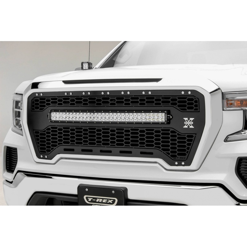 T-REX Grilles 7312281 Black Mild Steel Laser Cut Pattern Grille Fits 2019-2022 GMC Sierra 1500 SLE Sierra 1500 SLT Sierra 1500 Eleveation Sierra 1500 AT4 Sierra 1500 Denali