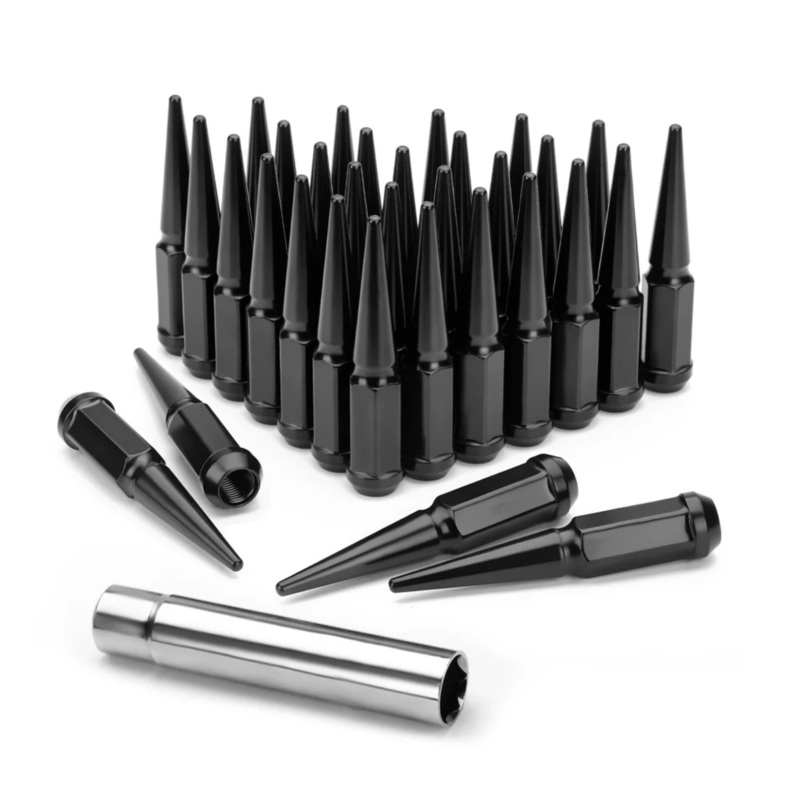 Truck/SUV Spike Lug Nuts – Black – All Makes & Models (For Deep Dish Wheels)