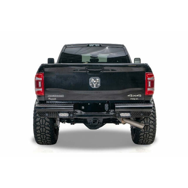 Fab Fours DR19-T4450-1 Black Steel Rear Bumper Fits 19-20 2500 3500