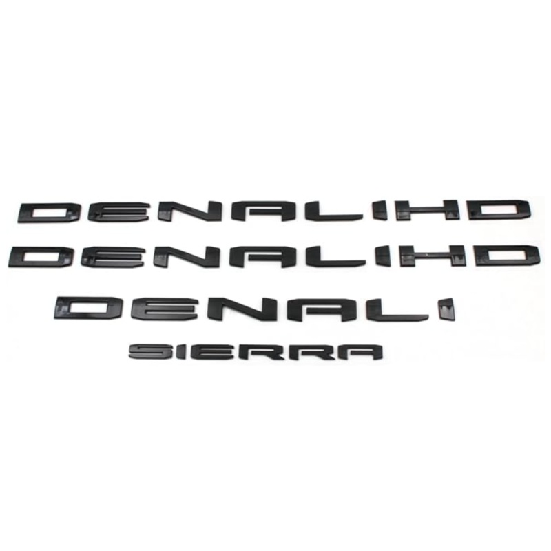 2020-2024 GMC Denali HD Gloss Black Replacement Badges