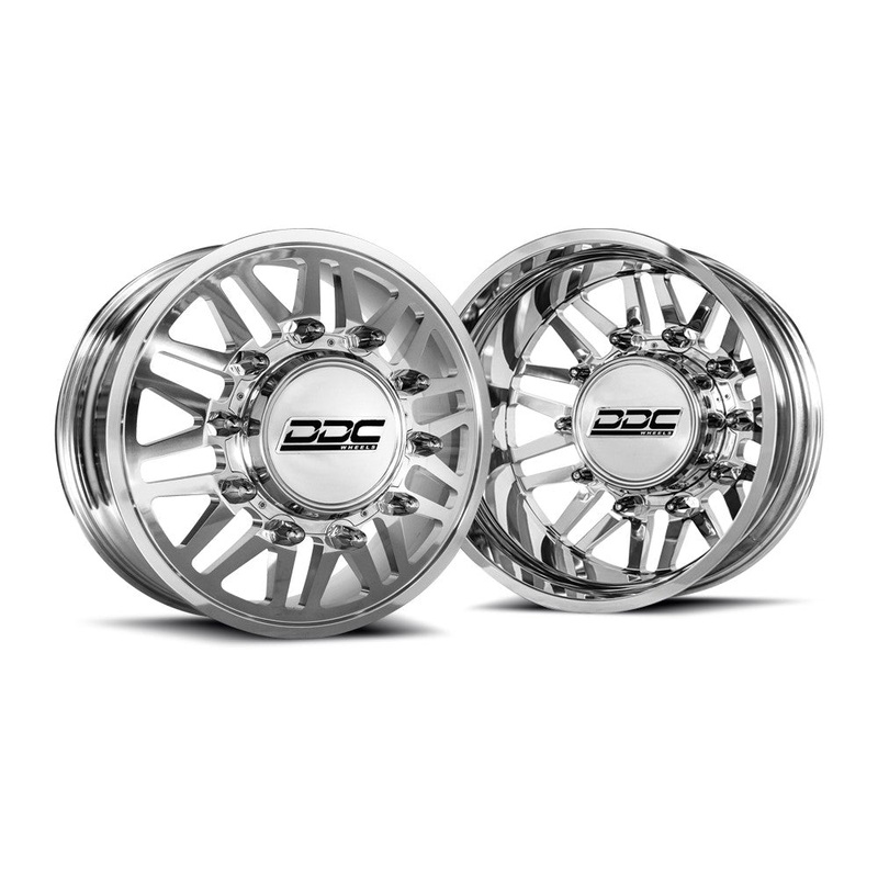 20×8.25 DDC Aftermath Polished 05-UP FORD 19-UP DODGE DUALLY Wheels 8×200 Set of 6 (Lug Nuts Included) Fits UP to 12.50 tire