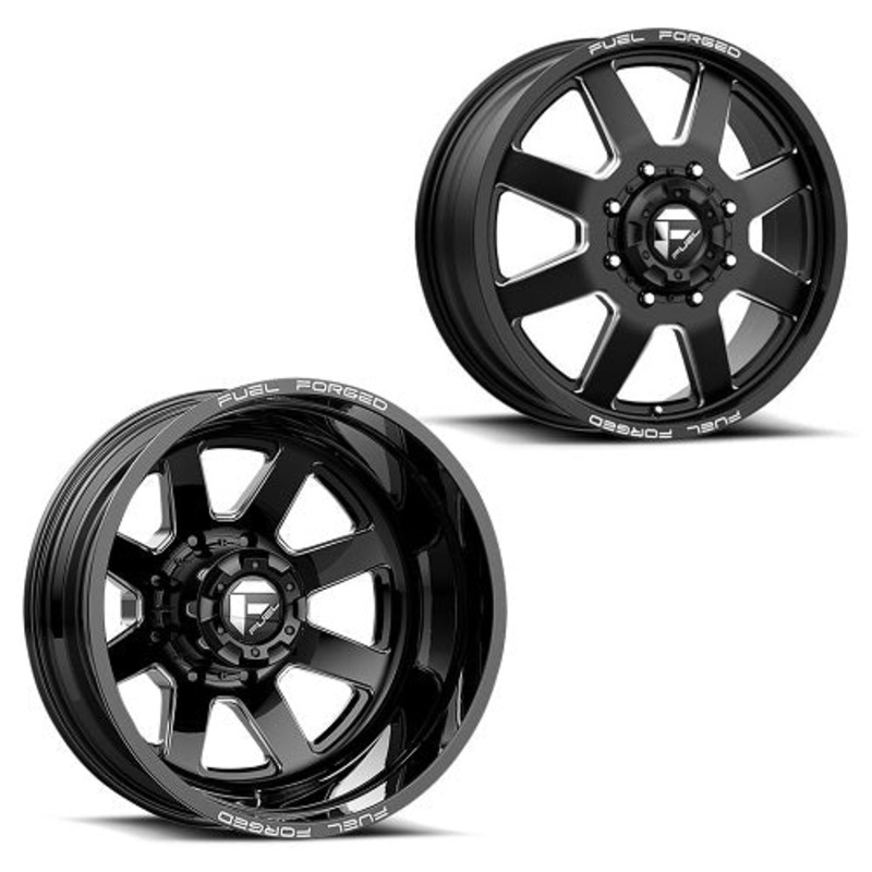 20×8.25 FF09D Fuel Forged Matte Blk Mill 05-UP FORD 19-UP DODGE DUALLY Wheels 8×200 Set of 6 (Fits UP to 12.50 tire)