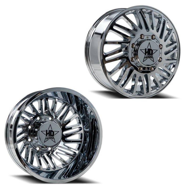 20×8.25 Luxxx LHD19 Chrome PRE-11 GM PRE-19 DODGE DUALLY Wheels 8×6.5 Set of 6 (Fits up to 12.50 Tire)