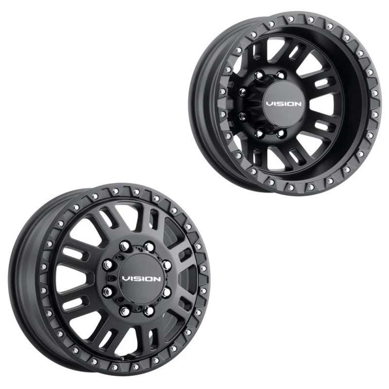 16×6 Vision 408 Manx 2 Dually Satin Black 99-04 FORD Wheels 8×170 Set of 4 (Fits Stock Tire Sizing)
