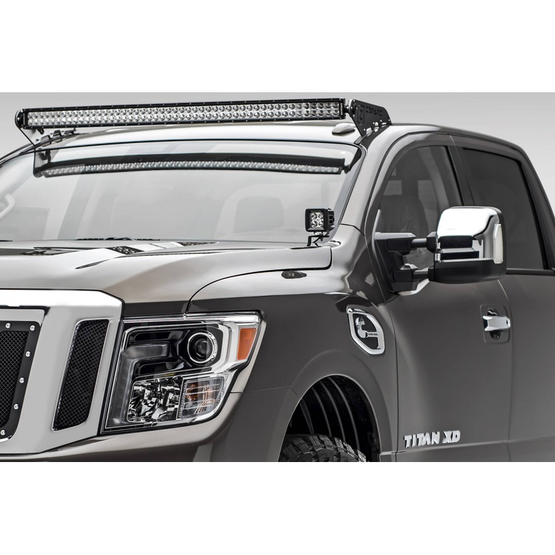 ZROADZ Z337581 Black Mild Steel Front Roof LED Bracket Fits 2016-2019 Nissan Titan