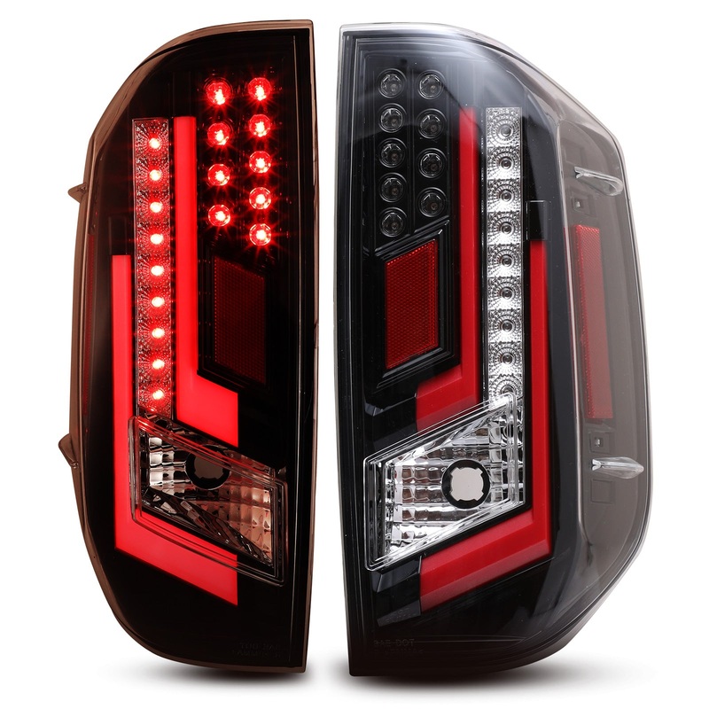 For 2014-2021 Toyota Tundra LED Tail Lights – Gloss Back / Clear