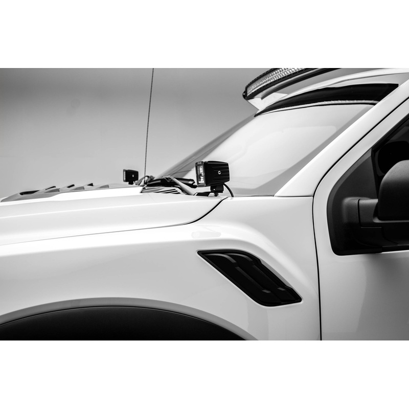 ZROADZ Z365701 Black Mild Steel Hood Hinge LED Bracket Fits 2017-2020 Ford F-150 Raptor
