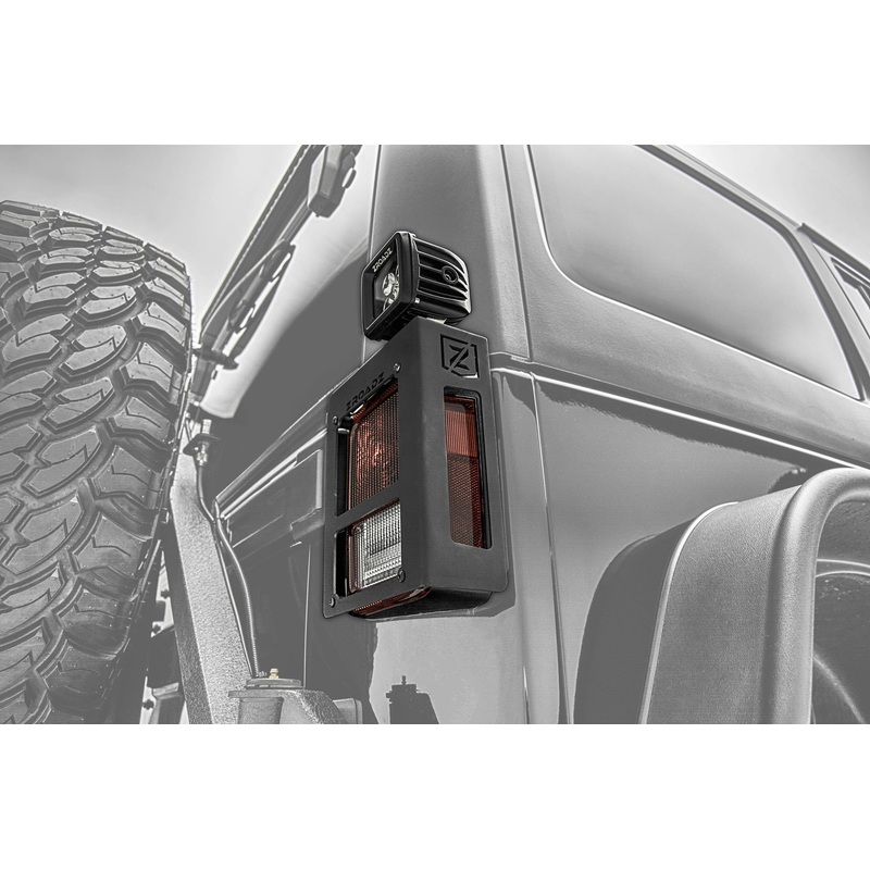 ZROADZ Z384811 Black Stainless Steel Tail Light Protector LED Bracket Fits 2007-2018 Jeep Wrangler JK Wrangler JKU