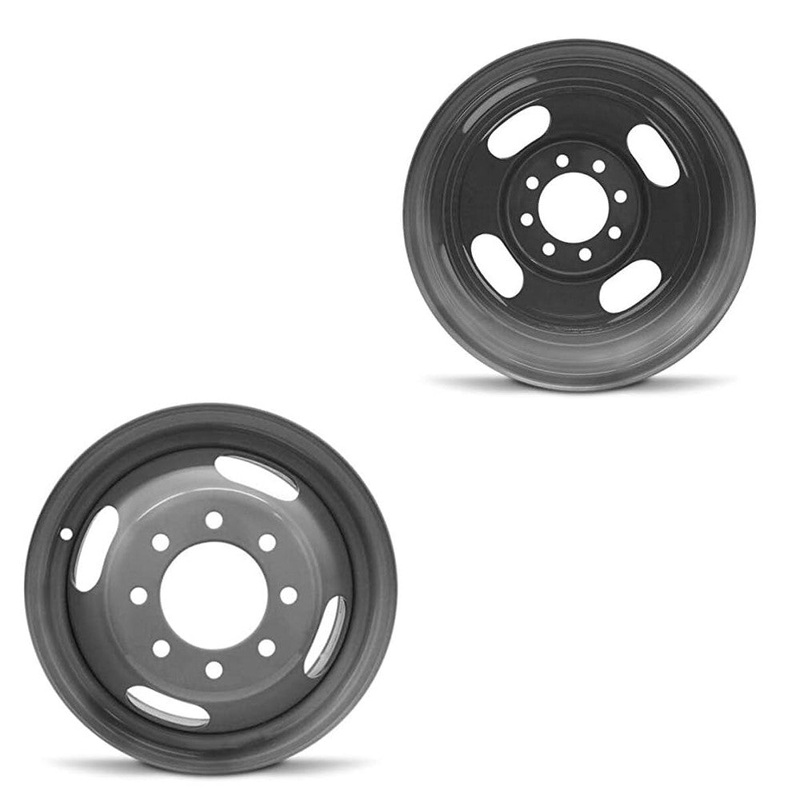 16×6.5 Road Ready RRW-05125 Grey PRE-11 GM DUALLY Wheels 8×6.5 Pair (Fits Stock Tire Sizing)