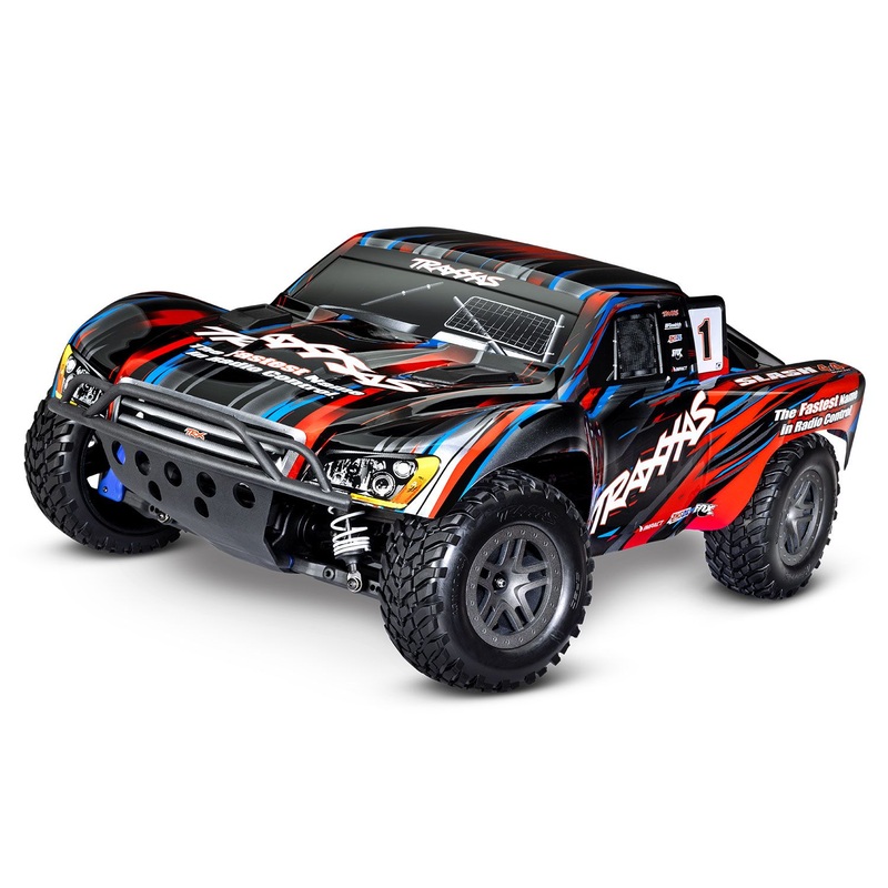 Traxxas-Red Slash 4×4 BL-2s: 1/10 Scale 4WD Short Course Truck