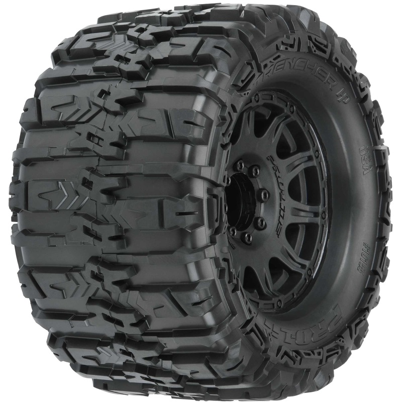 Pro-Line 1/8 Trencher HP BELTED F/R 3.8″ MT Tires Mounted 17mm Blk Raid (2)