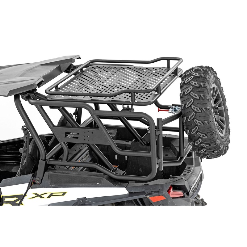 Tubular Rear Cargo Rack | Spare Tire Mount | Polaris RZR XP 1000