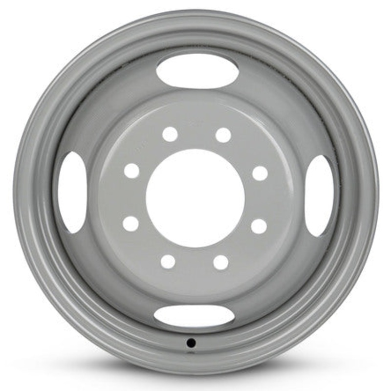 16×6 Road Roady RRW-01620A Grey PRE-11 GM DUALLY Steel Wheels 8×6.5 Pair (Fits Stock Tire Sizing)