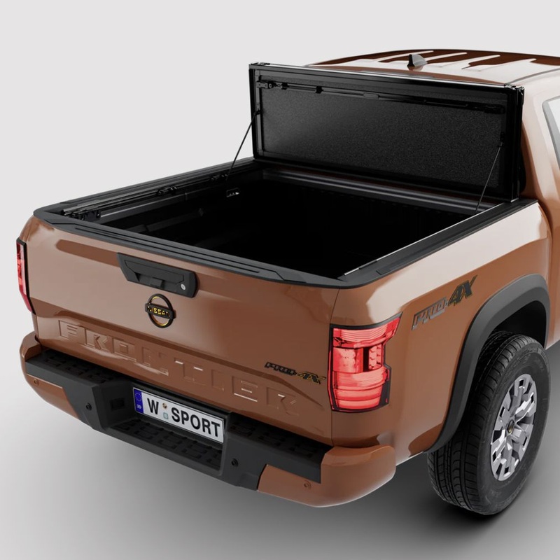 Tonneau Covers I WORKSPORT 2022-2025 Nissan Frontier AL4 Flip-Up Aluminum Trifold Hard Tonneau Cover