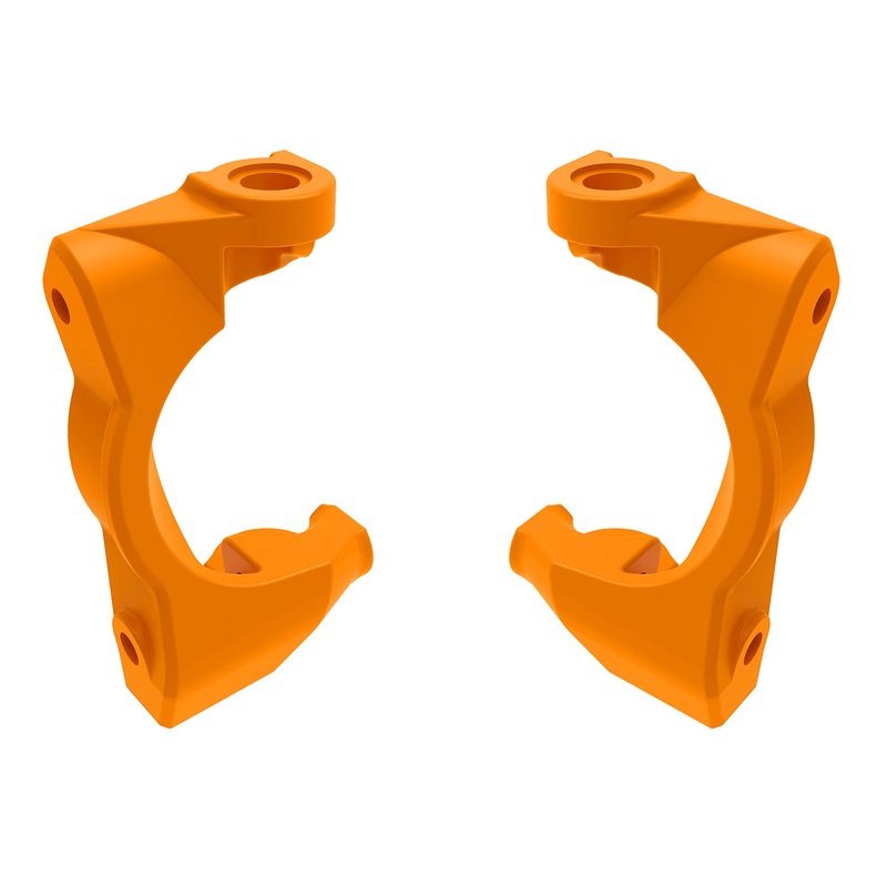 Traxxas Mini Maxx Caster blocks (c-hubs), left & right (orange)