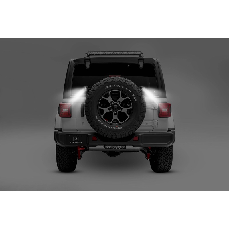 ZROADZ Z394951 Black Mild Steel Rear Tire Carrier LED Bracket Fits 2018-2023 Jeep Wrangler JL Wrangler JLU