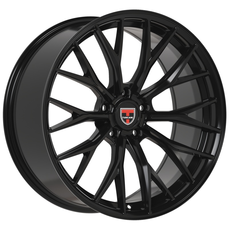 Tuscani 20X9 Wheels 210GB 5X114.3 PCD 35mm Offset Gloss Black Rims