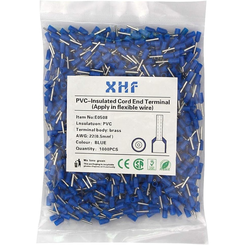 XHF 1000 PCS AWG 14/2.5mm Blue Wire Ferrules, B07H295TS4