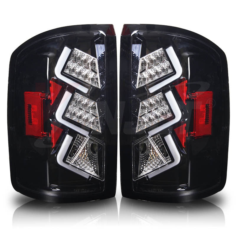 For 2014-2018 GMC Sierra 1500 2500HD 3500HD LED Tail Light – Gloss Black / Clear