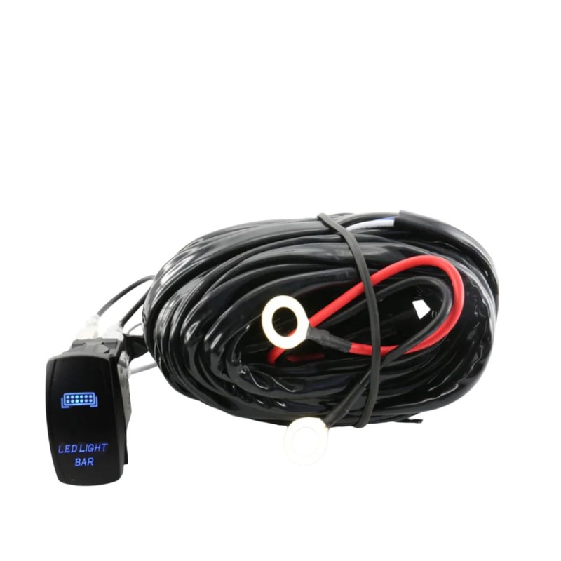 SYNETICUSA 9ft 40A 180W-500W LED Light Bar Switch & Relay Wiring Harness