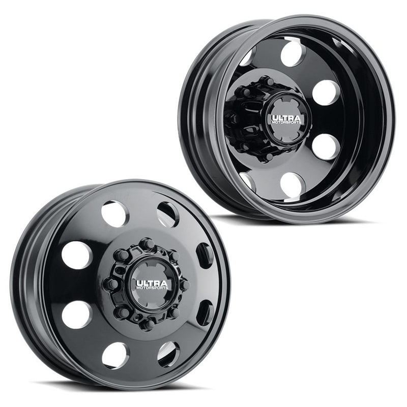 16×6 Ultra 002BK Modular Gloss Black 99-04 FORD DUALLY Wheels 8×170 Set of 4 (Fits Stock Tire Sizing)