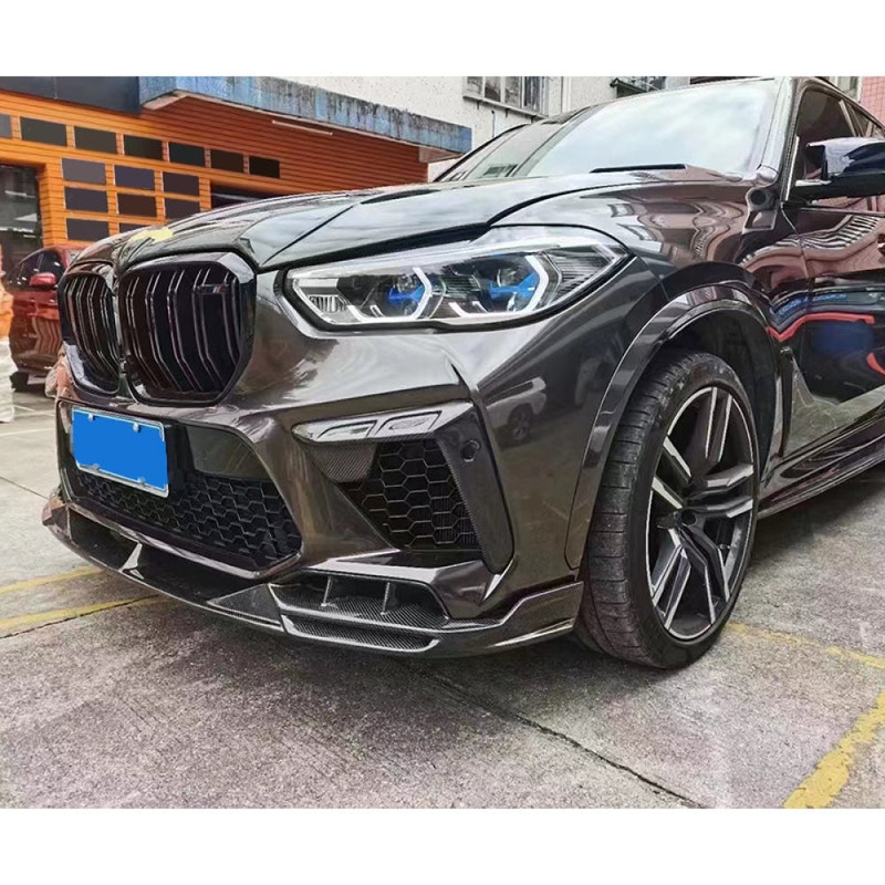2019-2023 BMW X5M Carbon Fiber LD Style Upper Front Bumper Splitters | F95