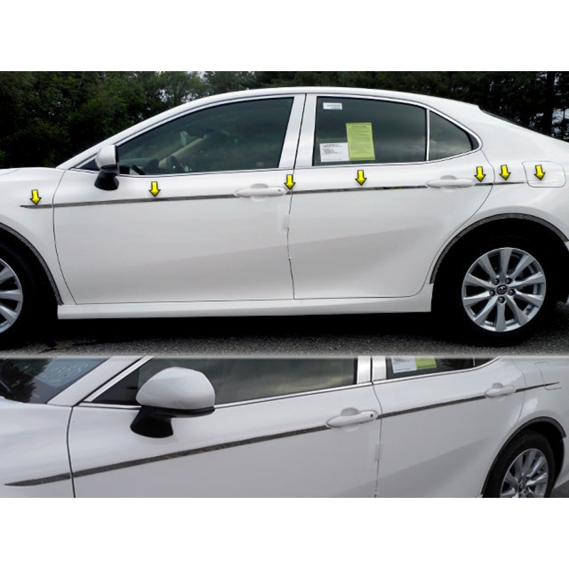 Toyota Camry 2018-2023, 4-door, Sedan (13pc Stainless Steel Body Side Molding Accent) AT18130 QAA