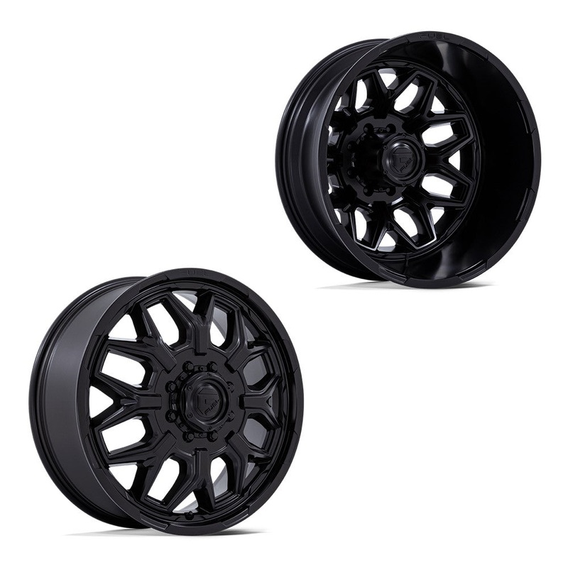 20×8.25 Fuel Off-Road D871 Flux Blackout 11-UP GM DUALLY Wheels 8×210 Set of 6 (Fits Stock UP to 285 tire)