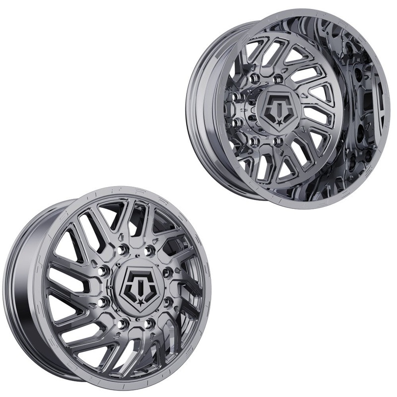17×6.5 TIS 544C Chrome Plated 11-UP GM DUALLY Wheels 8×210 Set of 4 (Fits Stock Tire Sizing)