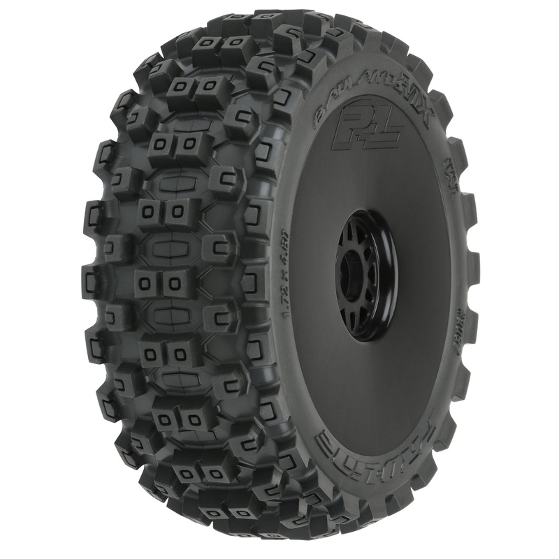 Proline 1/8 Badlands MX M2 Front/Rear Buggy Tires Mounted 17mm Black (2)