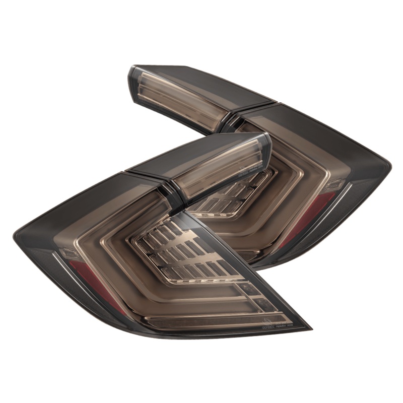 16-21 Honda Civic Hatchback NOVA-Series Prismatic LED Tail Lights Clear Smoke