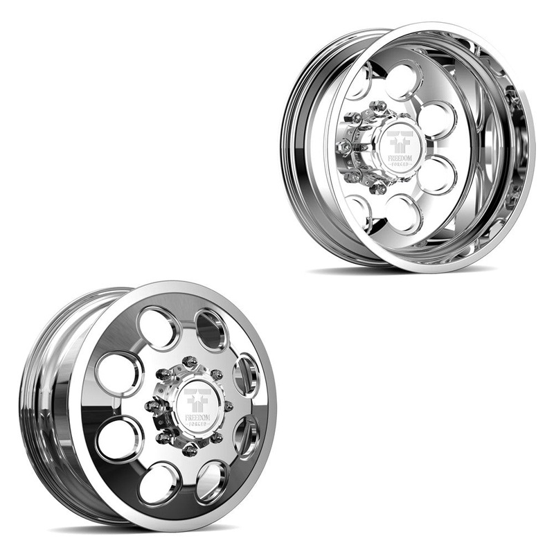 20×8.25 Freedom Forged FF01 Founder Polished PRE-11 GM PRE-19 DODGE DUALLY Wheels 8×6.5 Set of 6 (Fits UP to 12.50 tire)
